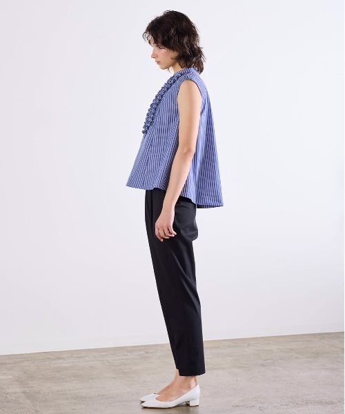 Marilyn Moon（マリリンムーン）の「modern tuck frill flare blouse（シャツ/ブラウス・レディース・ピンク/ホワイト/ブルー系その他/ライトブルー/ホワイト×ブルー・FREE）」の15枚目の写真