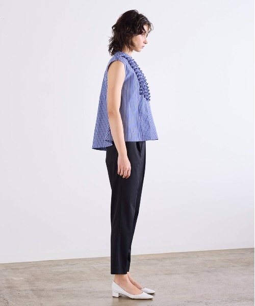 Marilyn Moon（マリリンムーン）の「modern tuck frill flare blouse（シャツ/ブラウス・レディース・ピンク/ホワイト/ブルー系その他/ライトブルー/ホワイト×ブルー・FREE）」の16枚目の写真