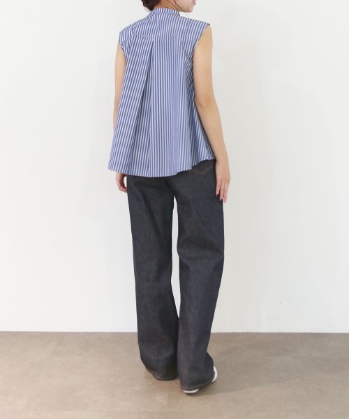 Marilyn Moon（マリリンムーン）の「modern tuck frill flare blouse（シャツ/ブラウス・レディース・ピンク/ホワイト/ブルー系その他/ライトブルー/ホワイト×ブルー・FREE）」の19枚目の写真