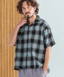 Magine | mhs2600-Open Collar Short Sleeve Check Shirt オープンカラーシャツ(MGN-261-036)(シャツ/ブラウス)