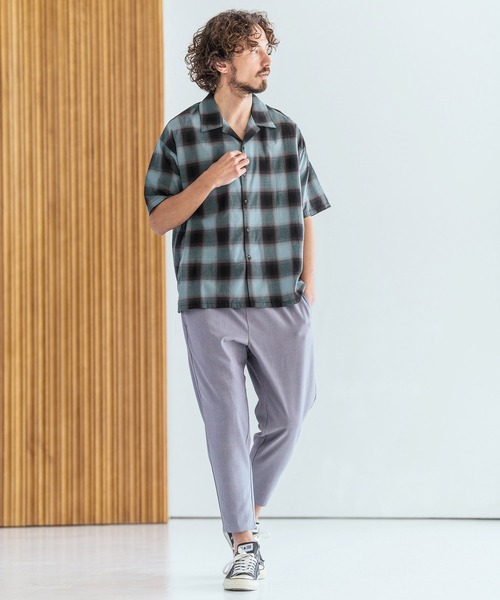 Magine（マージン）の「mhs2600-Open Collar Short Sleeve Check Shirt オープンカラーシャツ(MGN-261-036)（シャツ/ブラウス・メンズ・ブラック/ブルー/ホワイト・46/44/48）」の6枚目の写真