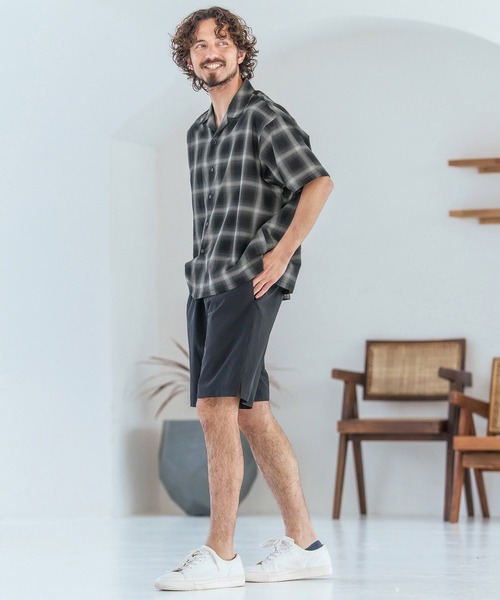 Magine（マージン）の「mhs2600-Open Collar Short Sleeve Check Shirt オープンカラーシャツ(MGN-261-036)（シャツ/ブラウス・メンズ・ブラック/ブルー/ホワイト・46/44/48）」の15枚目の写真