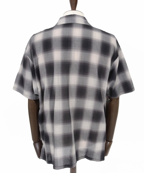 Magine（マージン）の「mhs2600-Open Collar Short Sleeve Check Shirt オープンカラーシャツ(MGN-261-036)（シャツ/ブラウス・メンズ・ブラック/ブルー/ホワイト・46/44/48）」の21枚目の写真
