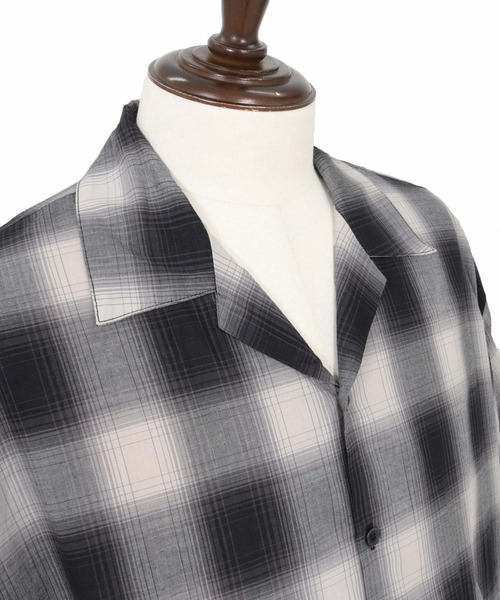 Magine（マージン）の「mhs2600-Open Collar Short Sleeve Check Shirt オープンカラーシャツ(MGN-261-036)（シャツ/ブラウス・メンズ・ブラック/ブルー/ホワイト・46/44/48）」の22枚目の写真