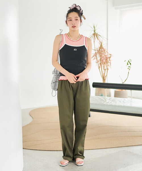 FREAK'S STORE(フリークスストア)の「FRUIT OF THE LOOM × FREAK'S STORE/フルーツオブザルーム 別注 配色リンガ- 天竺キャミソール(キャミソール・レディース・ブラック/オフホワイト/レモンイエロー/ピンク系その他・フリ-)」の5枚目の写真