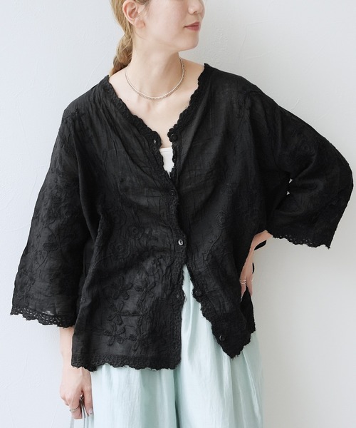 reca(レカ)の「レースシアーカーディガン(カーディガン/ボレロ・レディース・ブラック/ホワイト・M)」の18枚目の写真