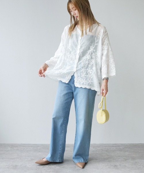 reca(レカ)の「レースシアーカーディガン(カーディガン/ボレロ・レディース・ブラック/ホワイト・M)」の5枚目の写真