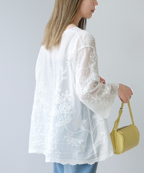 reca(レカ)の「レースシアーカーディガン(カーディガン/ボレロ・レディース・ブラック/ホワイト・M)」の6枚目の写真