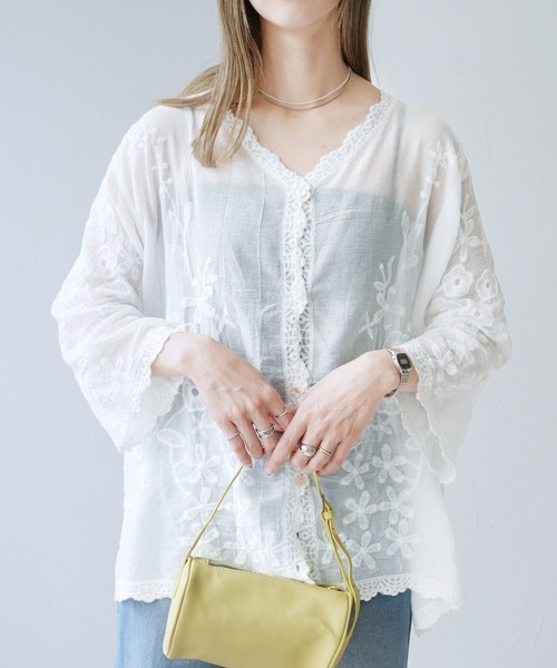 reca(レカ)の「レースシアーカーディガン(カーディガン/ボレロ・レディース・ブラック/ホワイト・M)」の7枚目の写真