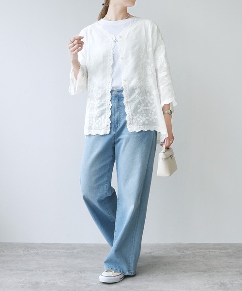 reca(レカ)の「レースシアーカーディガン(カーディガン/ボレロ・レディース・ブラック/ホワイト・M)」の12枚目の写真