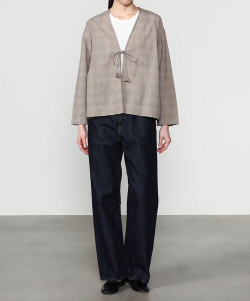 Bshop（ビショップ）の「INDIA INDUSTRY | ファインラインチェック カーディガンシャツ WOMEN（シャツ/ブラウス・レディース・グレー系その他/ベージュ系その他・1）」の12枚目の写真