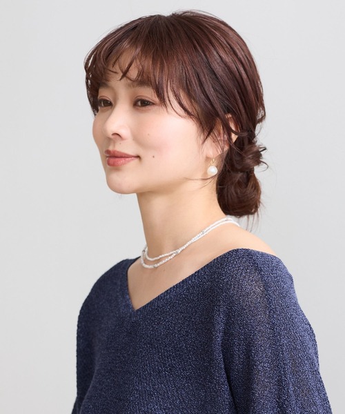 Andemiu(アンデミュウ)の「ガラスビーズネックレス667232(ネックレス・レディース・オレンジ/ブラック/ホワイト・FREE)」の4枚目の写真