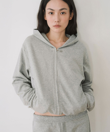 REGULAR JERSEY HOODIE ZIP-UP, GREY