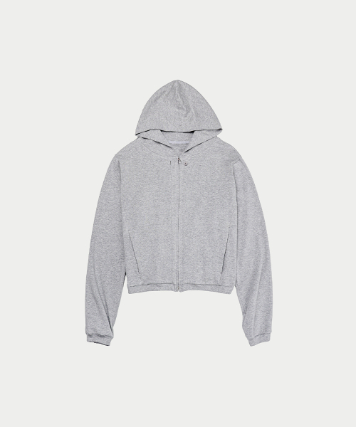 YEARNING(イヤニング)の「REGULAR JERSEY HOODIE ZIP-UP, GREY(パーカー・レディース・その他・FREE)」の2枚目の写真