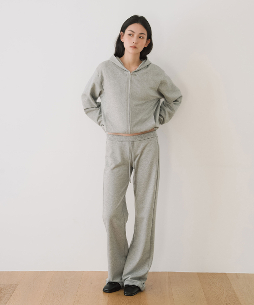 YEARNING(イヤニング)の「REGULAR JERSEY HOODIE ZIP-UP, GREY(パーカー・レディース・その他・FREE)」の5枚目の写真