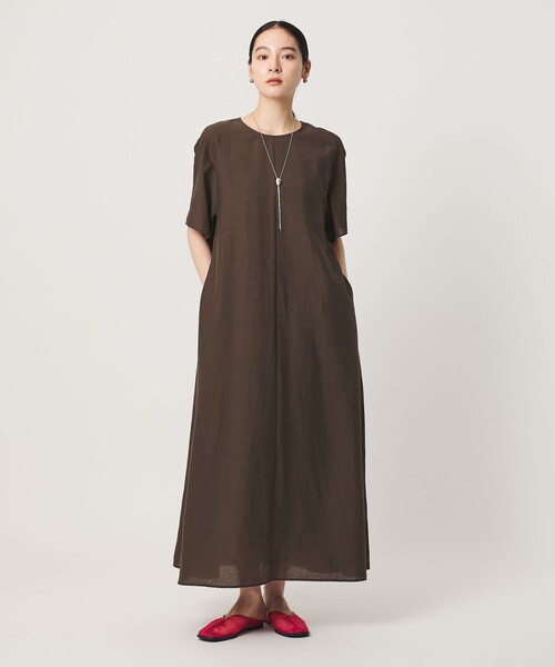 BEAUTY&YOUTH UNITED ARROWS(ビューティーアンドユースユナイテッドアローズ)の「シアー バックリボン ワンピース ウォッシャブル(ワンピース・レディース・ダークグレー/ライム/ブラック/ダークブラウン・S/M/XS)」の15枚目の写真