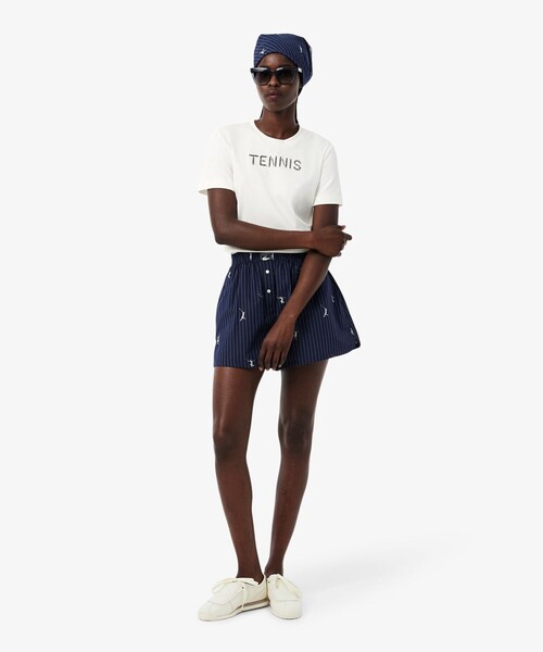 LACOSTE（ラコステ）の「カットワークテニス刺繍Tシャツ（Tシャツ/カットソー・レディース・オフホワイト・36/38）」の8枚目の写真