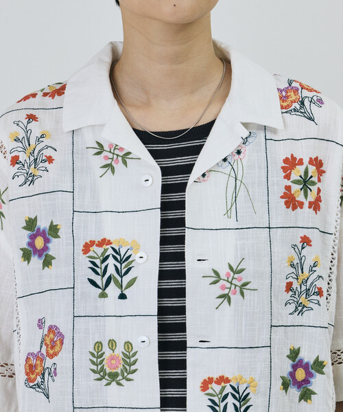 Freada/フリーダ パッチワーク花刺繍シャツ（シャツ/ブラウス