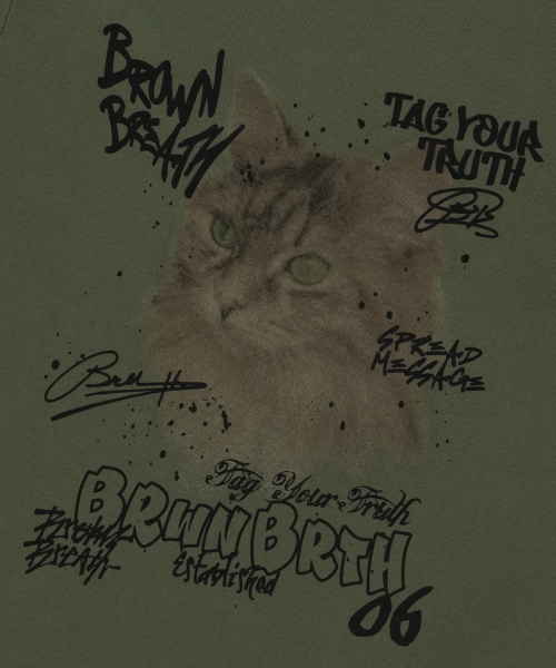 BROWNBREATH（ブラウンブレス）の「W KITTY RINGER TEE - KHAKI（Tシャツ/カットソー・レディース・その他・SMALL/MEDIUM）」の4枚目の写真