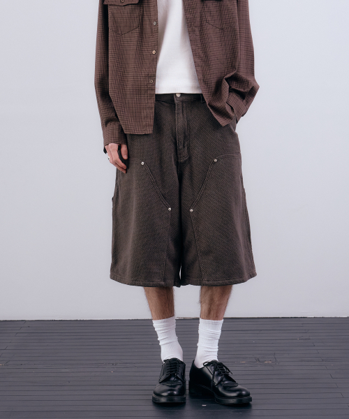 NUAKLE(ヌアクル)の「(m) ワークワッフルバミューダショーツ_モカブラウン(その他パンツ・メンズ・その他・1/2)」の2枚目の写真