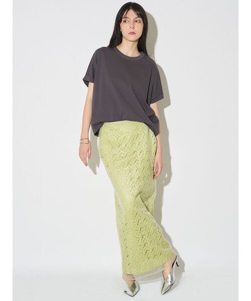 ELENDEEK（エレンディーク）の「ロールアップTカットソー（Tシャツ/カットソー・レディース・チャコールグレー/オフホワイト/ラベンダー・FREE）」の16枚目の写真