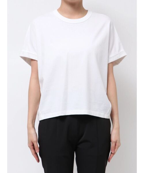 ELENDEEK（エレンディーク）の「ロールアップTカットソー（Tシャツ/カットソー・レディース・チャコールグレー/オフホワイト/ラベンダー・FREE）」の20枚目の写真