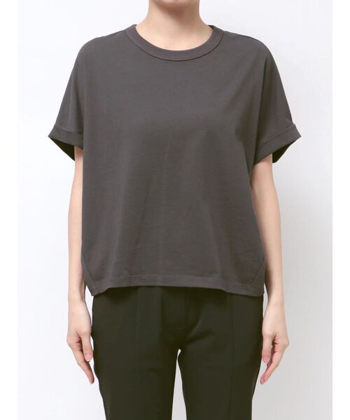 ELENDEEK(エレンディーク)の「ロールアップTカットソー(Tシャツ/カットソー・レディース・チャコールグレー/オフホワイト/ラベンダー・FREE)」の17枚目の写真