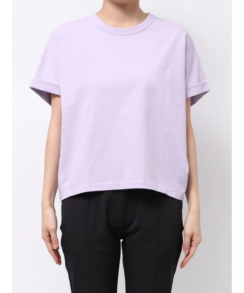 ELENDEEK(エレンディーク)の「ロールアップTカットソー(Tシャツ/カットソー・レディース・チャコールグレー/オフホワイト/ラベンダー・FREE)」の18枚目の写真