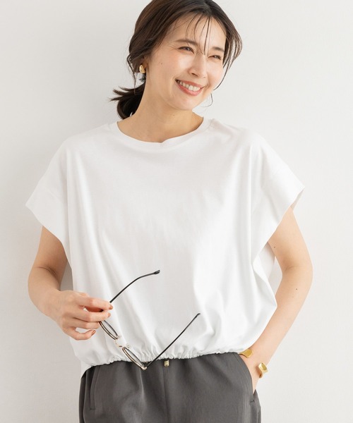 BARNYARDSTORM（バンヤードストーム）の「BARNYARDSTORM / ショルダータックスムースプルオーバー＜セットアップ対応＞（Tシャツ/カットソー・レディース・ブラウン/ホワイト/ブラック・FREE）」の2枚目の写真