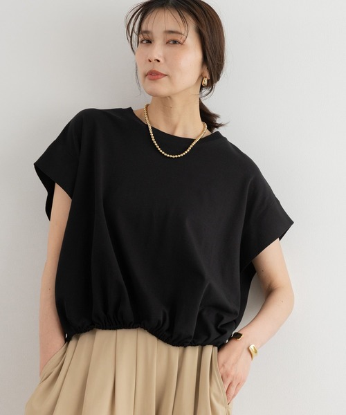 BARNYARDSTORM（バンヤードストーム）の「BARNYARDSTORM / ショルダータックスムースプルオーバー＜セットアップ対応＞（Tシャツ/カットソー・レディース・ブラウン/ホワイト/ブラック・FREE）」の3枚目の写真