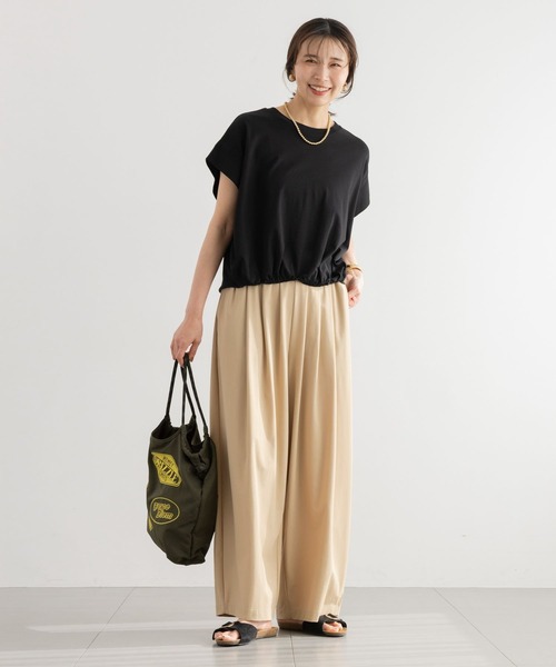 BARNYARDSTORM（バンヤードストーム）の「BARNYARDSTORM / ショルダータックスムースプルオーバー＜セットアップ対応＞（Tシャツ/カットソー・レディース・ブラウン/ホワイト/ブラック・FREE）」の8枚目の写真