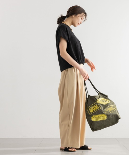 BARNYARDSTORM（バンヤードストーム）の「BARNYARDSTORM / ショルダータックスムースプルオーバー＜セットアップ対応＞（Tシャツ/カットソー・レディース・ブラウン/ホワイト/ブラック・FREE）」の9枚目の写真