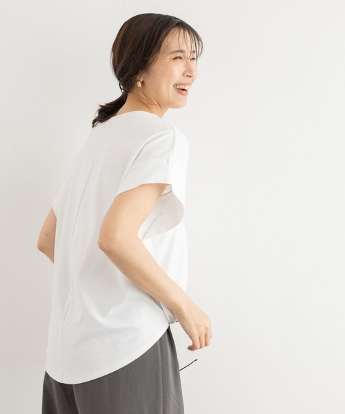 BARNYARDSTORM（バンヤードストーム）の「BARNYARDSTORM / ショルダータックスムースプルオーバー＜セットアップ対応＞（Tシャツ/カットソー・レディース・ブラウン/ホワイト/ブラック・FREE）」の14枚目の写真