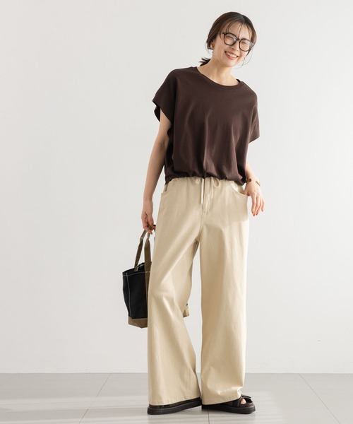 BARNYARDSTORM（バンヤードストーム）の「BARNYARDSTORM / ショルダータックスムースプルオーバー＜セットアップ対応＞（Tシャツ/カットソー・レディース・ブラウン/ホワイト/ブラック・FREE）」の16枚目の写真