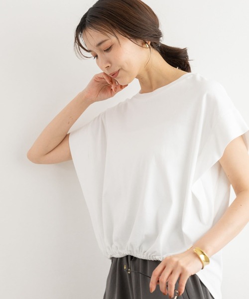 BARNYARDSTORM（バンヤードストーム）の「BARNYARDSTORM / ショルダータックスムースプルオーバー＜セットアップ対応＞（Tシャツ/カットソー・レディース・ブラウン/ホワイト/ブラック・FREE）」の5枚目の写真