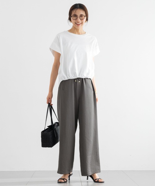 BARNYARDSTORM（バンヤードストーム）の「BARNYARDSTORM / ショルダータックスムースプルオーバー＜セットアップ対応＞（Tシャツ/カットソー・レディース・ブラウン/ホワイト/ブラック・FREE）」の6枚目の写真