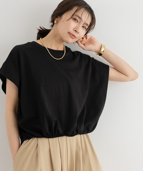 BARNYARDSTORM（バンヤードストーム）の「BARNYARDSTORM / ショルダータックスムースプルオーバー＜セットアップ対応＞（Tシャツ/カットソー・レディース・ブラウン/ホワイト/ブラック・FREE）」の7枚目の写真