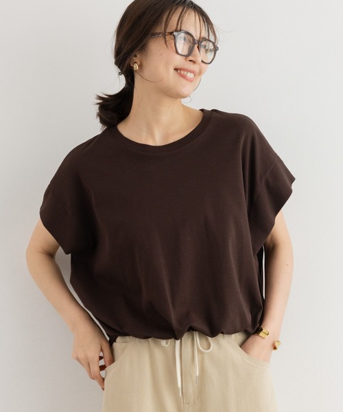 BARNYARDSTORM（バンヤードストーム）の「BARNYARDSTORM / ショルダータックスムースプルオーバー＜セットアップ対応＞（Tシャツ/カットソー・レディース・ブラウン/ホワイト/ブラック・FREE）」の10枚目の写真