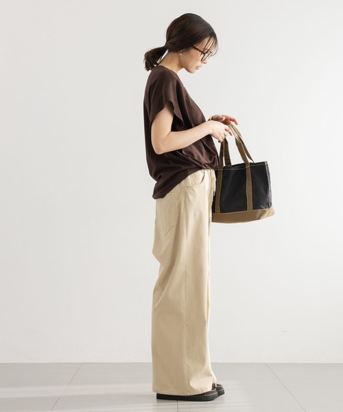 BARNYARDSTORM（バンヤードストーム）の「BARNYARDSTORM / ショルダータックスムースプルオーバー＜セットアップ対応＞（Tシャツ/カットソー・レディース・ブラウン/ホワイト/ブラック・FREE）」の17枚目の写真