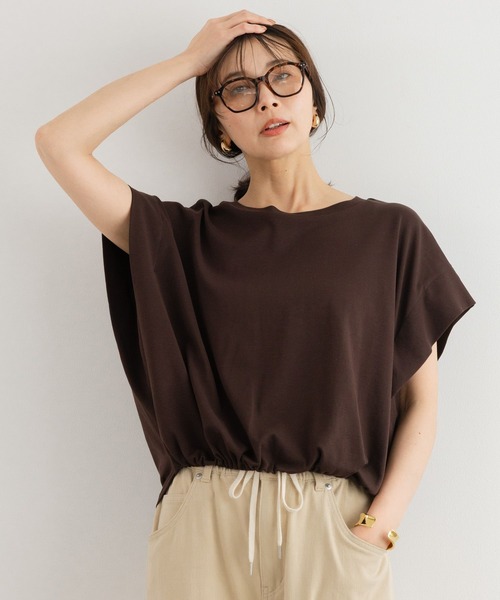 BARNYARDSTORM（バンヤードストーム）の「BARNYARDSTORM / ショルダータックスムースプルオーバー＜セットアップ対応＞（Tシャツ/カットソー・レディース・ブラウン/ホワイト/ブラック・FREE）」の19枚目の写真