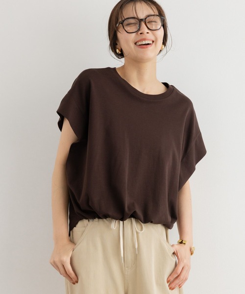 BARNYARDSTORM（バンヤードストーム）の「BARNYARDSTORM / ショルダータックスムースプルオーバー＜セットアップ対応＞（Tシャツ/カットソー・レディース・ブラウン/ホワイト/ブラック・FREE）」の20枚目の写真