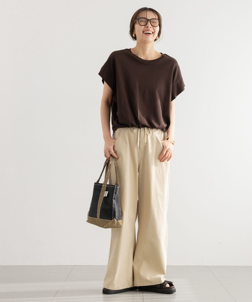 BARNYARDSTORM（バンヤードストーム）の「BARNYARDSTORM / ショルダータックスムースプルオーバー＜セットアップ対応＞（Tシャツ/カットソー・レディース・ブラウン/ホワイト/ブラック・FREE）」の15枚目の写真