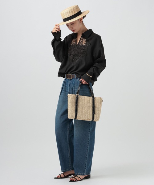 BAYFLOW（ベイフロー）の「[トレンドレースデザイン]スキッパーレースシャツ（シャツ/ブラウス・レディース・オフホワイト/ブラック・FREE）」の8枚目の写真