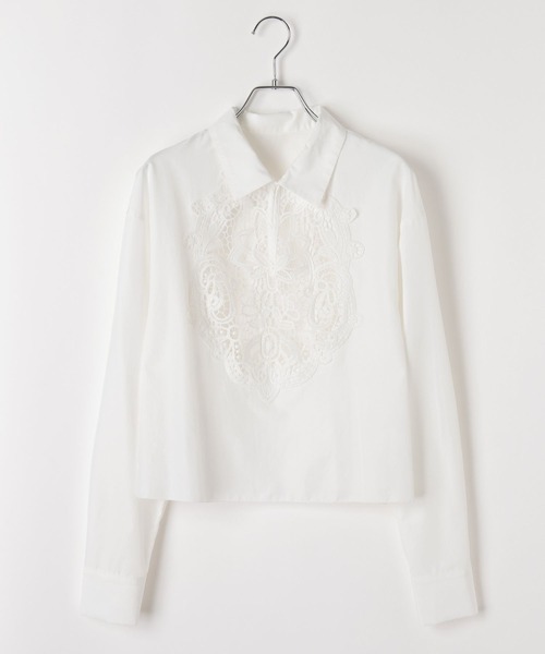 BAYFLOW（ベイフロー）の「[トレンドレースデザイン]スキッパーレースシャツ（シャツ/ブラウス・レディース・オフホワイト/ブラック・FREE）」の13枚目の写真