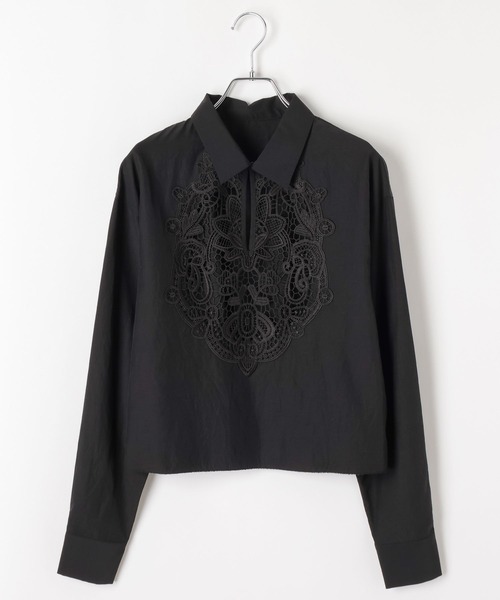 BAYFLOW（ベイフロー）の「[トレンドレースデザイン]スキッパーレースシャツ（シャツ/ブラウス・レディース・オフホワイト/ブラック・FREE）」の14枚目の写真