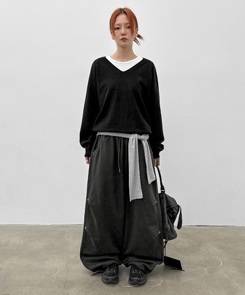 BLACKUP（ブラックアップ）の「[MADE] プルバーンアップリケバンディングパンツ（スウェットパンツ・レディース・チャコール/グレー・FREE）」の4枚目の写真