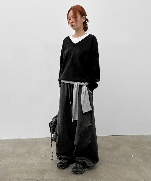 BLACKUP（ブラックアップ）の「[MADE] プルバーンアップリケバンディングパンツ（スウェットパンツ・レディース・チャコール/グレー・FREE）」の5枚目の写真