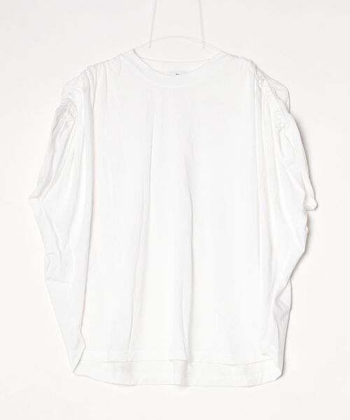 Sov.（ソブ）の「ベア天竺ギャザーカットソー（Tシャツ/カットソー・レディース・オフホワイト/ネイビー・FREE）」の8枚目の写真