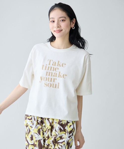 ANY(エニィ)の「ANYファンクションロゴTシャツ(Tシャツ/カットソー・レディース・ホワイト系2/ホワイト系3/ライトオレンジ系1/ブルー系1/ライトグレー系1/スカイブルー系/レッド系/ホワイト系/パープル系/ダークブラウン系1・X-LARGE)」の1枚目の写真