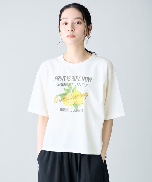 ANY(エニィ)の「ANYファンクションロゴTシャツ(Tシャツ/カットソー・レディース・ホワイト系2/ホワイト系3/ライトオレンジ系1/ブルー系1/ライトグレー系1/スカイブルー系/レッド系/ホワイト系/パープル系/ダークブラウン系1・X-LARGE)」の2枚目の写真